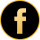 A gold and black facebook logo in a circle.